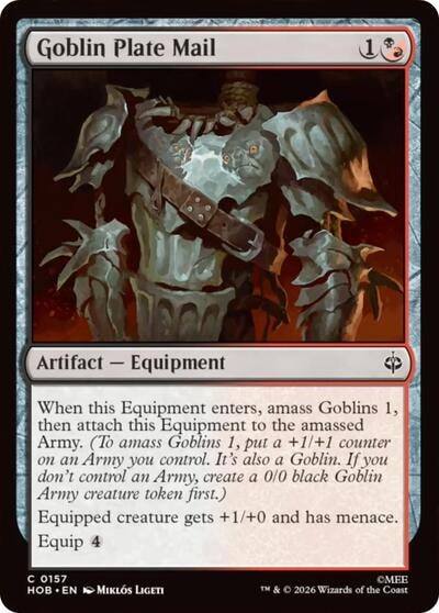 Goblin Plate Mail (HOB) #157 Common (Lightly Played) The Hobbit Magic: The Gathering: 2026