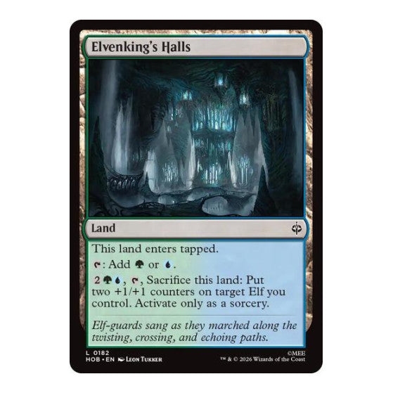 Elvenking's Halls (HOB) #182 Land (Lightly Played) The Hobbit Magic: The Gathering: 2026