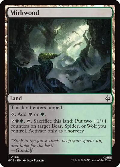 Mirkwood (HOB) #188 Land (Lightly Played) The Hobbit Magic: The Gathering: 2026