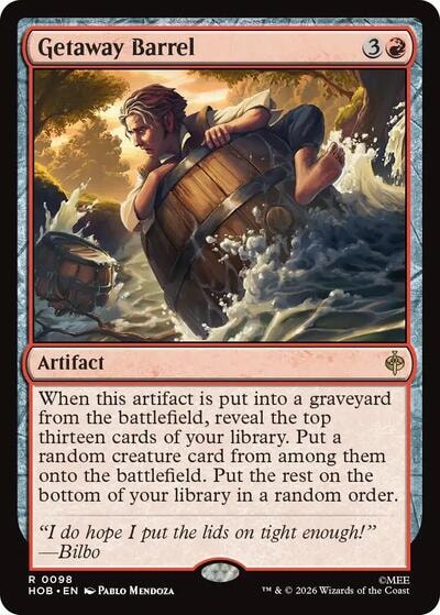 Getaway Barrel (HOB) #98 Rare (Foil Near Mint) The Hobbit Magic: The Gathering: 2026