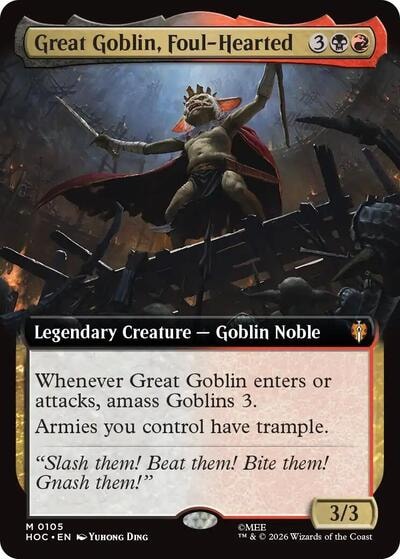 Great Goblin Foul Hearted Extended Art (HOC) #105 Mythic Rare (Near Mint) The Hobbit: Eternal-Legal Magic: The Gathering: 2026