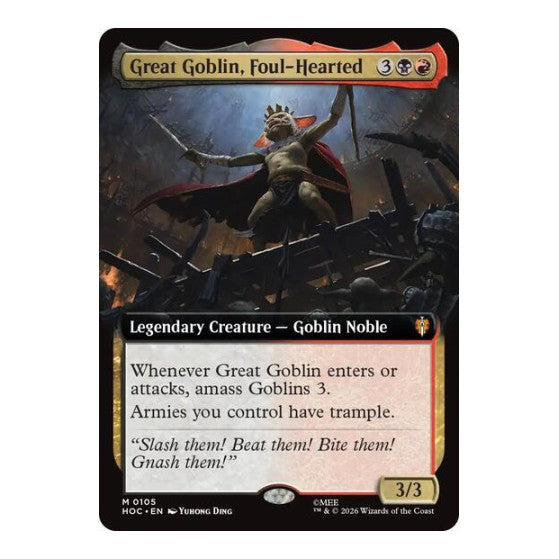 Great Goblin, Foul-Hearted (Extended Art) (HOC) #105 Mythic Rare (Near Mint) The Hobbit: Eternal-Legal Magic: The Gathering: 2026