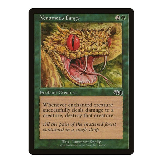 Venomous Fangs (USG) #280 Common (Lightly Played) Urza's Saga Magic: The Gathering: 1998