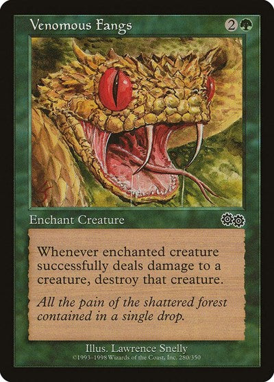 Venomous Fangs (USG) #280 Common (Lightly Played) Urza's Saga Magic: The Gathering: 1998