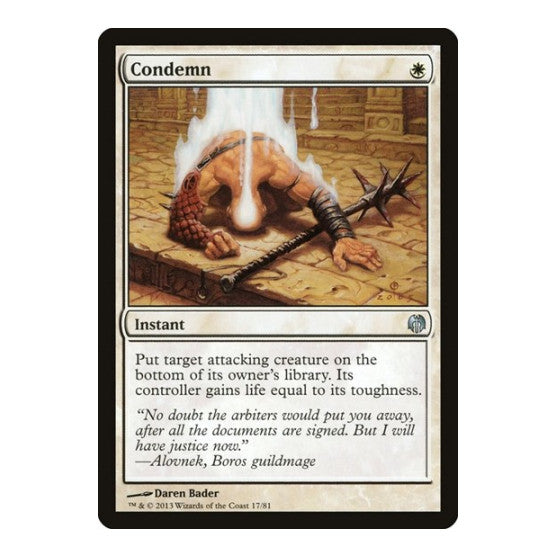 Condemn (DDL) #17 Uncommon (Lightly Played) Duel Decks: Heroes vs. Monsters Magic: The Gathering: 2013