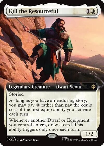 Kili the Resourceful Extended Art (HOB) #287 Rare (Near Mint) The Hobbit Magic: The Gathering: 2026