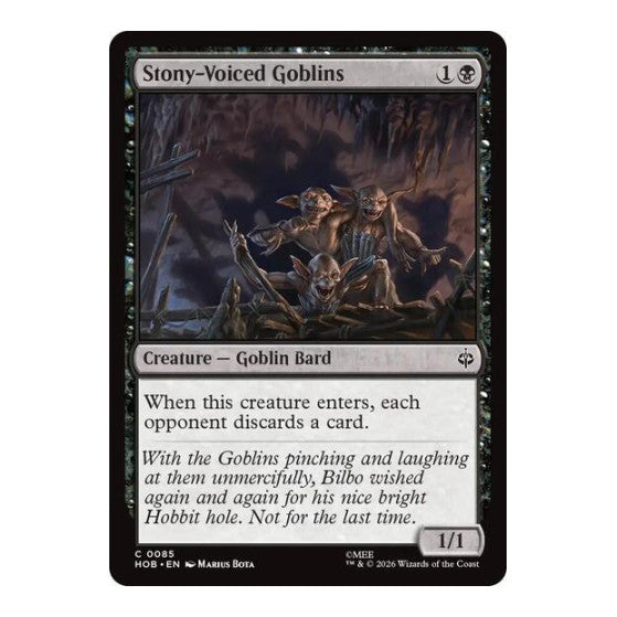 Stony-Voiced Goblins (HOB) #85 Common (Lightly Played) The Hobbit Magic: The Gathering: 2026