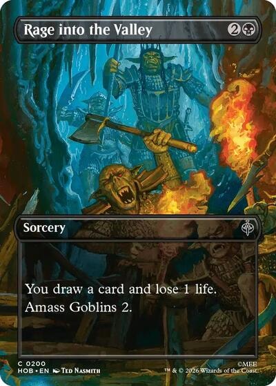 Rage into the Valley Borderless (HOB) #200 Common (Lightly Played) The Hobbit Magic: The Gathering: 2026