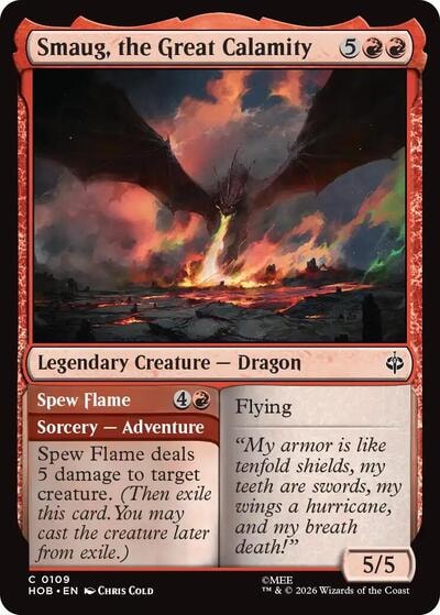 Smaug the Great Calamity (HOB) #109 Common (Lightly Played) The Hobbit Magic: The Gathering: 2026