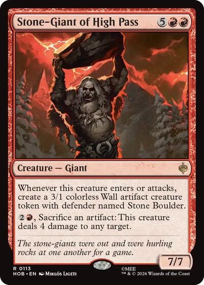 Stone Giant of High Pass (HOB) #113 Rare (Lightly Played) The Hobbit Magic: The Gathering: 2026