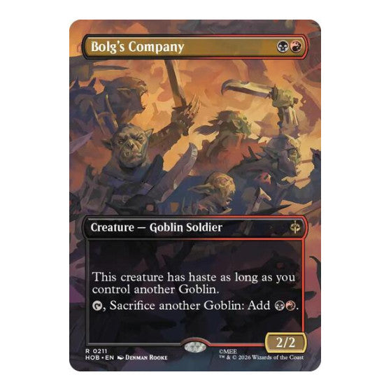 Bolg's Company (Borderless) (HOB) #211 Rare (Foil Lightly Played) The Hobbit Magic: The Gathering: 2026