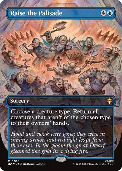 Raise the Palisade (Borderless) (HOC) #18 Mythic Rare (Foil Near Mint) The Hobbit: Eternal-Legal Magic: The Gathering: 2026