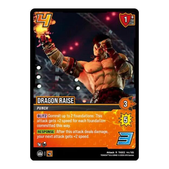 Dragon Raise (TK8) #TK802 44/185 Rare (Foil Near Mint) TEKKEN 8 UniVersus: 2026