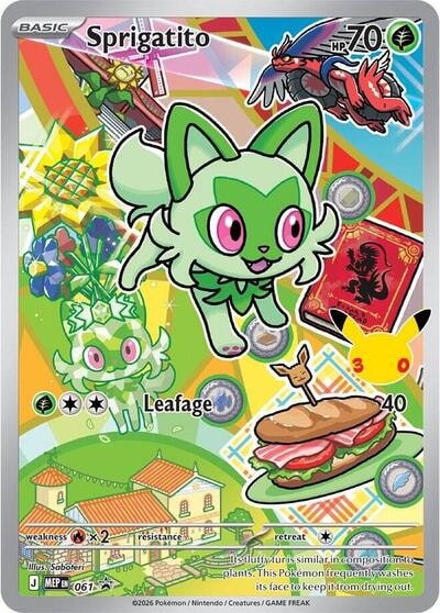 Sprigatito - 061 (MEP) #061 Promo (Holofoil Near Mint) ME: Mega Evolution Promo Pokemon: 2025