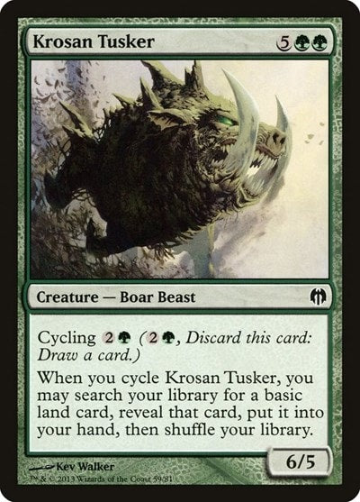 Krosan Tusker (DDL) #59 Common (Moderately Played) Duel Decks: Heroes vs. Monsters Magic: The Gathering: 2013