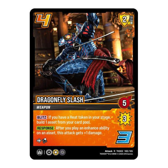Dragonfly Slash (TK8) #TK802 100/185 Rare (Foil Near Mint) TEKKEN 8 UniVersus: 2026