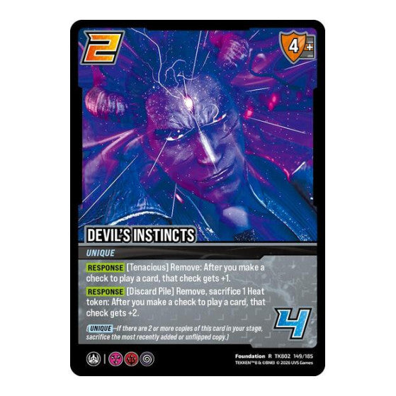 Devils Instincts (TK8) #TK802 149/185 Rare (Foil Near Mint) TEKKEN 8 UniVersus: 2026