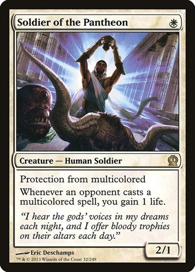 Soldier of the Pantheon (THS) #32 Rare (Lightly Played) Theros Magic: The Gathering: 2013