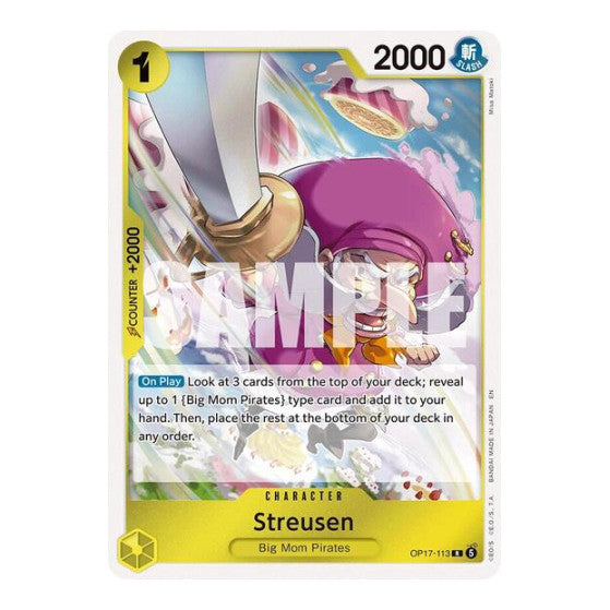 Streusen (113) (OP17) #OP17-113 Rare (Foil Near Mint) The World's Strongest Warriors One Piece Card Game: 2026