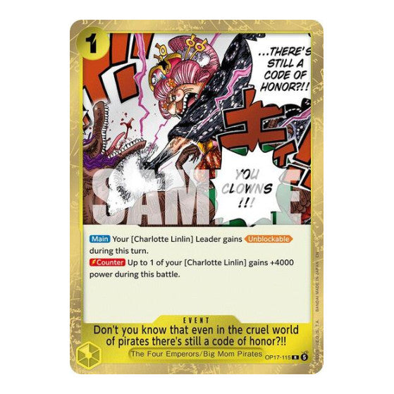 Don't you know that even in the cruel world of pirates there's still a code of honor?!! (OP17) #OP17-115 Rare (Foil Near Mint) The World's Strongest Warriors One Piece Card Game: 2026