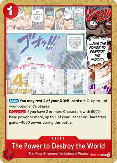 The Power to Destroy the World (OP17 RE) #OP17-018 Uncommon (Near Mint) The World's Strongest Warriors Release Event Cards One Piece Card Game: 2026