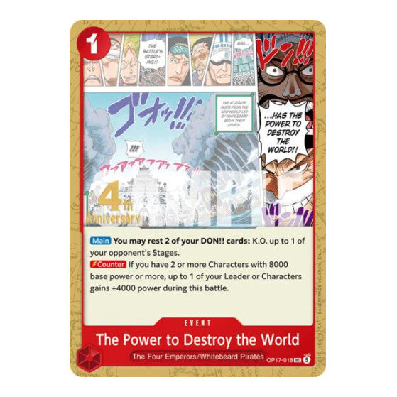 The Power to Destroy the World (OP17 RE) #OP17-018 Uncommon (Near Mint) The World's Strongest Warriors Release Event Cards One Piece Card Game: 2026
