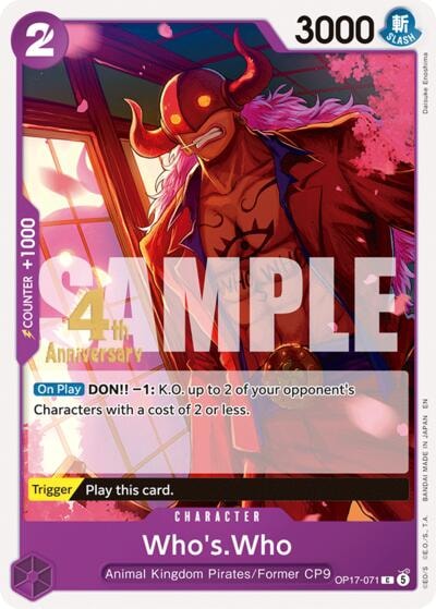 Whos Who (OP17 RE) #OP17-071 Common (Near Mint) The World's Strongest Warriors Release Event Cards One Piece Card Game: 2026