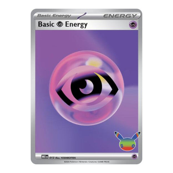 Basic Psychic Energy - 013 (30th Celebration) (MEE) #013 Futuristic Rare (Holofoil Near Mint) MEE: Mega Evolution Energies Pokemon: 2025