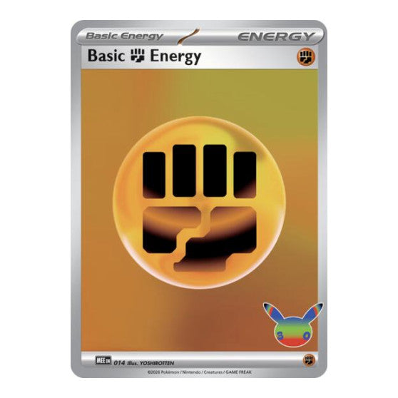 Basic Fighting Energy 014 30th Celebration (MEE) #014 Futuristic Rare (Holofoil Near Mint) MEE: Mega Evolution Energies Pokemon: 2025
