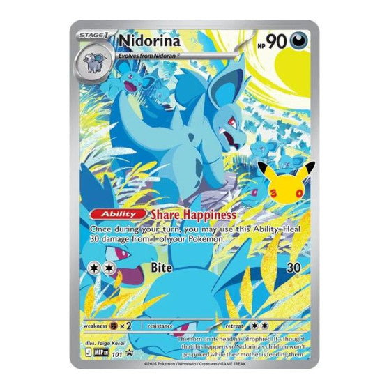Nidorina - 101 (30th Celebration) (MEP) #101 Promo (Holofoil Near Mint) ME: Mega Evolution Promo Pokemon: 2025