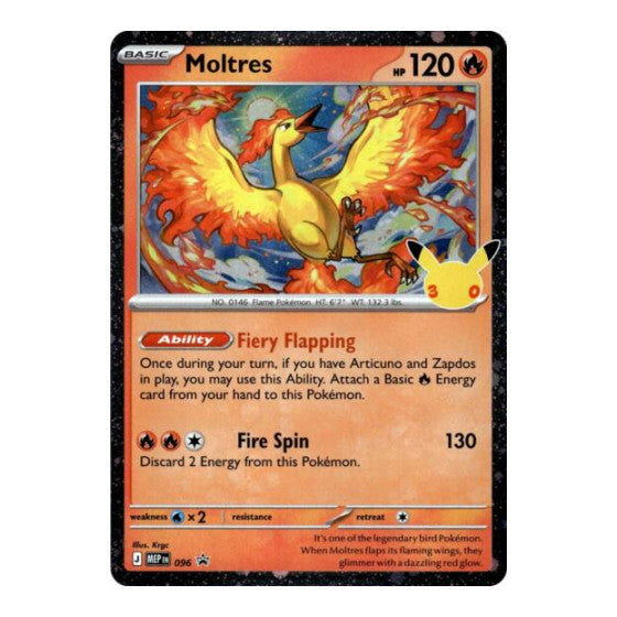 Moltres - 096 (30th Celebration) (MEP) #096 Promo (Holofoil Near Mint) ME: Mega Evolution Promo Pokemon: 2025