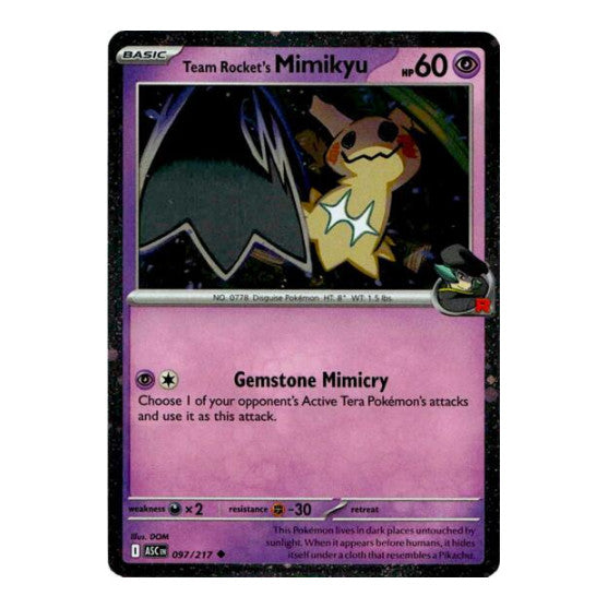 Team Rocket's Mimikyu - 097/217 (Cosmos Holo) (BLE) #097/217 Uncommon (Holofoil Near Mint) Blister Exclusives Pokemon: 2026