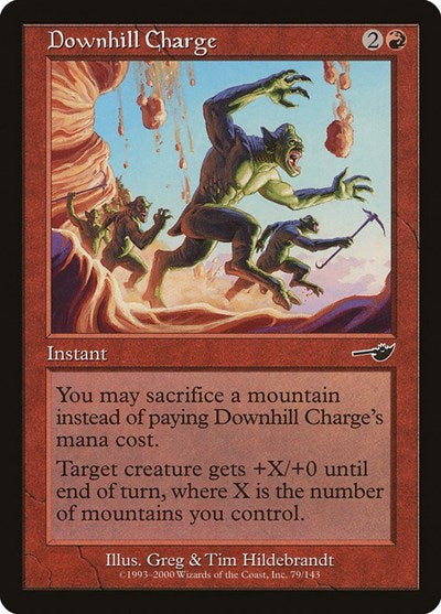 Downhill Charge (NMS) #79 Common (Lightly Played) Nemesis Magic: The Gathering: 2000