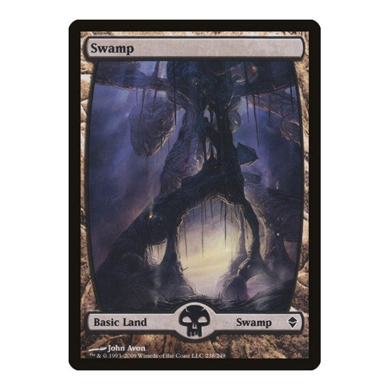 Swamp 238 Full Art (ZEN) #238 Land (Damaged) Zendikar Magic: The Gathering: 2009