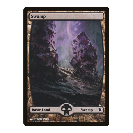 Swamp (239) - Full Art (ZEN) #239 Land (Lightly Played) Zendikar Magic: The Gathering: 2009