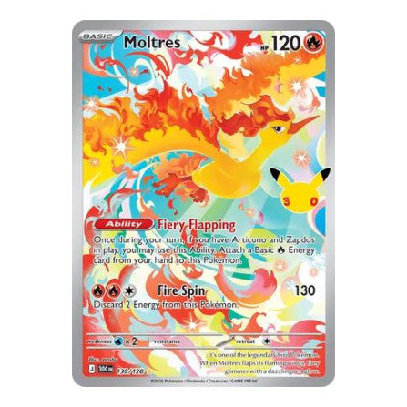 Moltres - 130/128 (30C) #130/128 Illustration Rare (Holofoil Near Mint) ME: 30th Celebration Pokemon: 2026