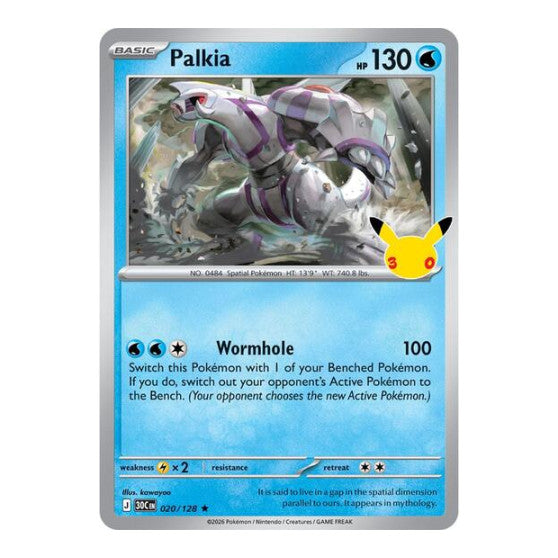 Palkia (30C) #020/128 Rare (Holofoil Near Mint) ME: 30th Celebration Pokemon: 2026