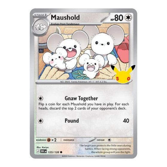 Maushold - 125/128 (30C) #125/128 Common (Holofoil Near Mint) ME: 30th Celebration Pokemon: 2026