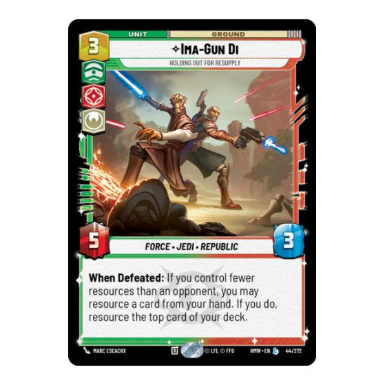 Ima-Gun Di - Holding Out For Resupply (HMW) #44/272 Legendary (Near Mint) Homeworlds Star Wars: Unlimited: 2026