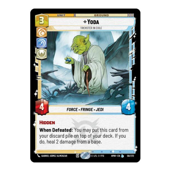 Yoda - Trickster in Exile (HMW) #56/272 Legendary (Near Mint) Homeworlds Star Wars: Unlimited: 2026