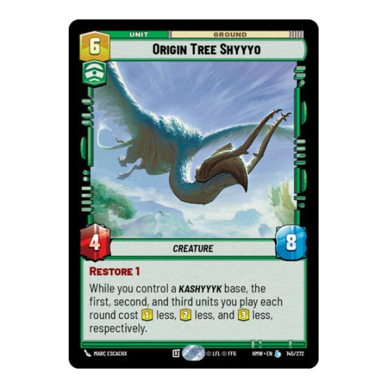 Origin Tree Shyyyo (HMW) #145/272 Legendary (Near Mint) Homeworlds Star Wars: Unlimited: 2026