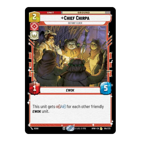 Chief Chirpa - Defiant Elder (HMW) #164/272 Rare (Near Mint) Homeworlds Star Wars: Unlimited: 2026