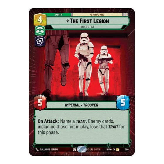 The First Legion - Vader's Fist (Hyperspace) (HMW) #380 Rare (Near Mint) Homeworlds Star Wars: Unlimited: 2026