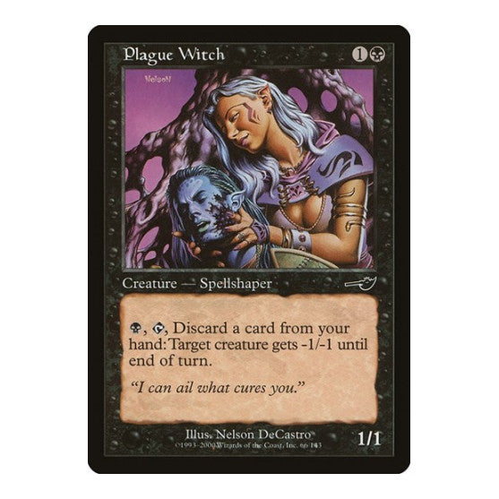 Plague Witch (NMS) #66 Common (Lightly Played) Nemesis Magic: The Gathering: 2000