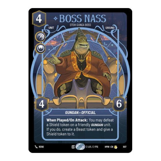 Boss Nass - Otoh Gunga Boss (Prestige) (HMW) #807 Rare (Near Mint) Homeworlds Star Wars: Unlimited: 2026