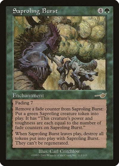 Saproling Burst (NMS) #113 Rare (Lightly Played) Nemesis Magic: The Gathering: 2000