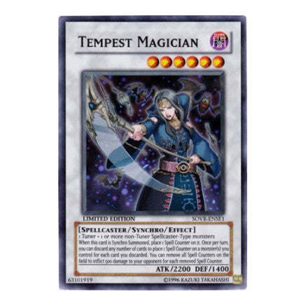 Tempest Magician (SOVR) #SOVR-ENSE1 Super Rare (Limited Damaged) Stardust Overdrive YuGiOh: 2009