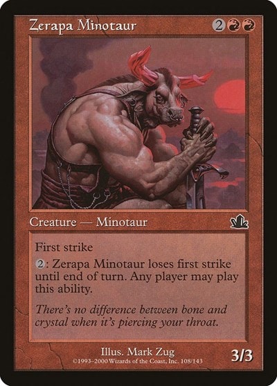 Zerapa Minotaur (PCY) #108 Common (Heavily Played) Prophecy Magic: The Gathering: 2000