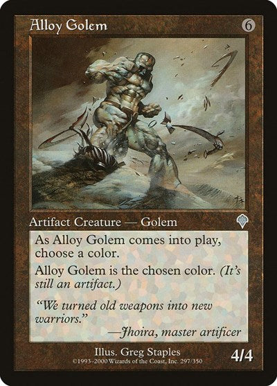 Alloy Golem (INV) #297 Uncommon (Damaged) Invasion Magic: The Gathering: 2000