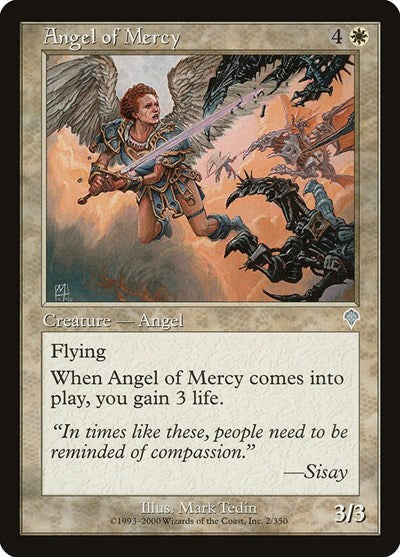 Angel of Mercy (INV) #2 Uncommon (Moderately Played) Invasion Magic: The Gathering: 2000